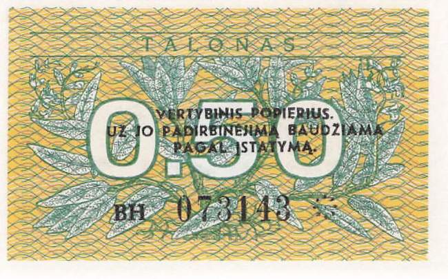 Litauen p31b 0,50 Talonas 1991